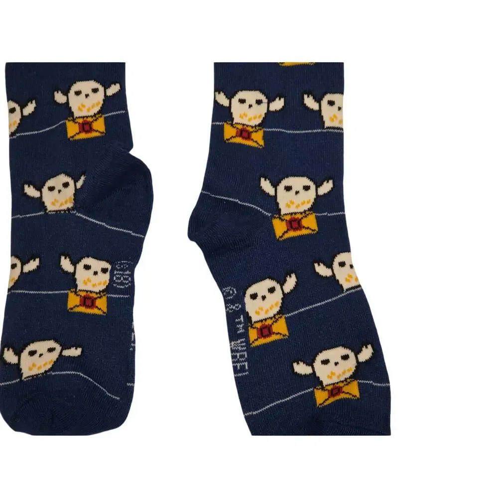 Harry Potter Knee High Socks Lot 2 Hedwig Owl S18 & Hogwarts Crest Striped S16